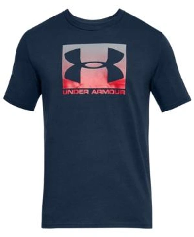 Shop Under Armour Men's Charged Cotton Logo T-shirt In Navy Blue
