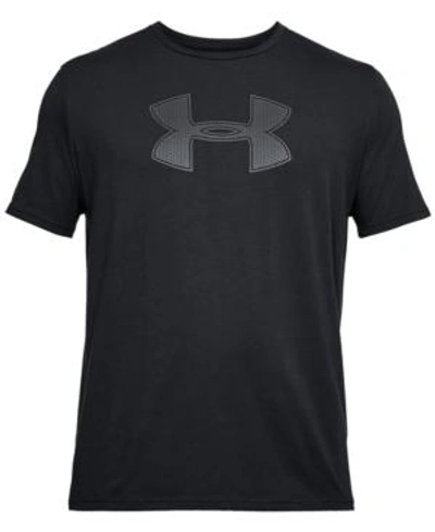 Shop Under Armour Men's Charged Cotton Big Logo T-shirt In Charcoal Grey