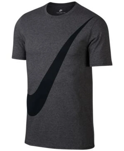 Shop Nike Men's Sportswear Logo T-shirt In Charcoal Heather