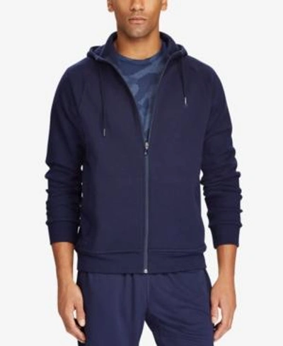 Shop Polo Ralph Lauren Men's Double-knit Full-zip Hoodie In Navy