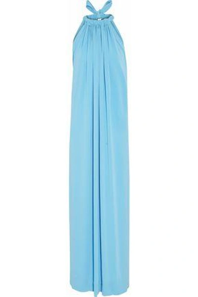 Shop By Malene Birger Woman Gathered Crepe Gown Light Blue