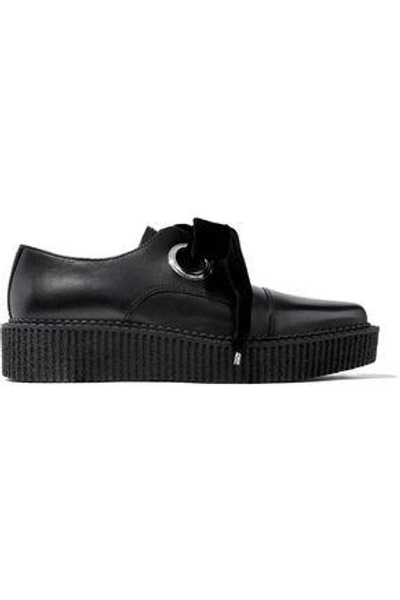 Shop Marc By Marc Jacobs Woman Leather Platform Loafers Black