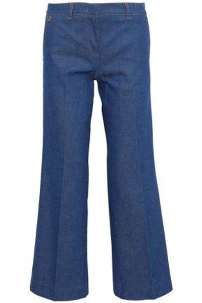 Shop Emilio Pucci Woman Mid-rise Wide-leg Pants Mid Denim