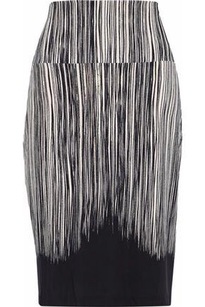 Shop Norma Kamali Woman Printed Jersey Skirt Black