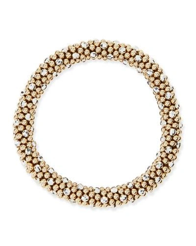 Shop Meredith Frederick Beth 14-karat Gold And Silver Bead Bracelet