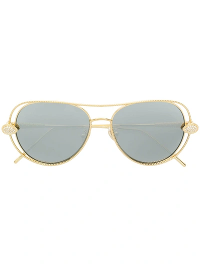 Shop Boucheron Swarovski Crystal Aviator Sunglasses