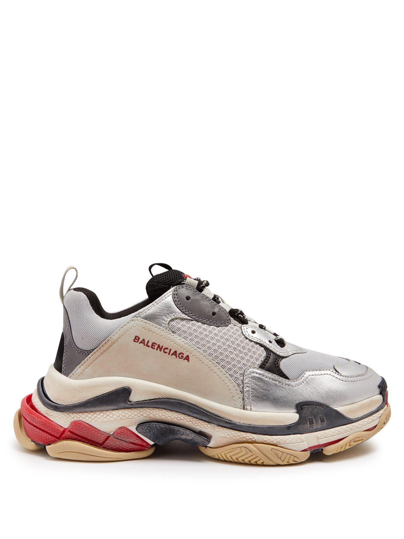 balenciaga triple s metallic silver