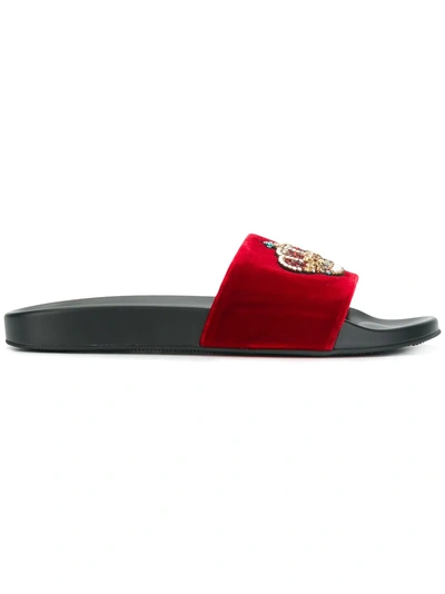 Versace velvet slides new arrivals