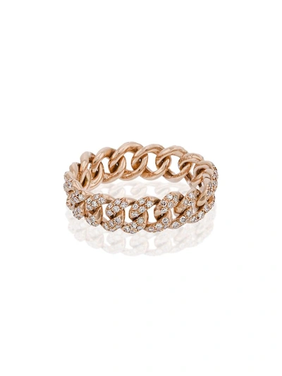 Shay 18k Rose Gold Mini Link Diamond Ring