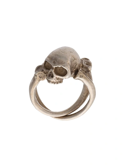 Shop Werkstatt:münchen Skull Ring In Metallic