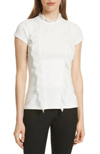 Shop Ted Baker Lace Trim Top In Natural