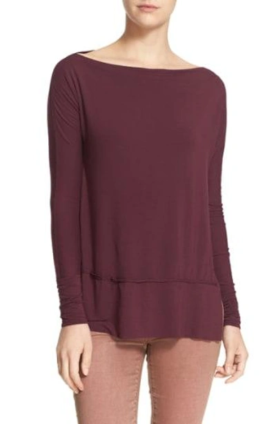 Shop Free People 'luna' Long Sleeve Tee In Wine