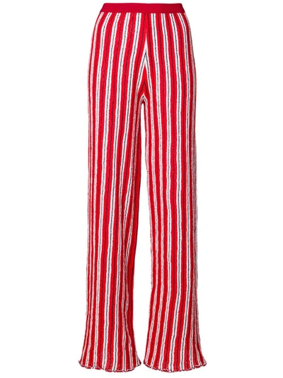 Shop Aviu Striped Wide Leg Trousers