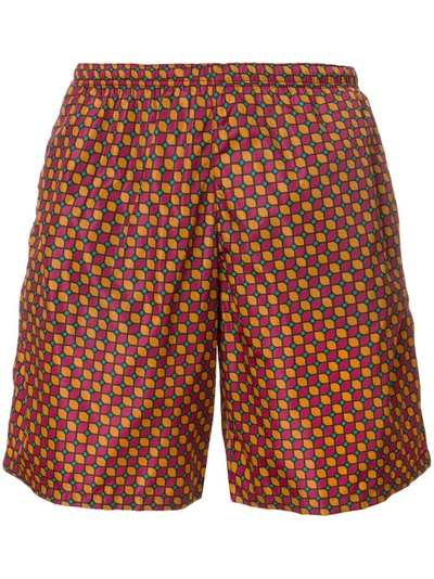 Shop Prada Geometric Patterned Swim Shorts