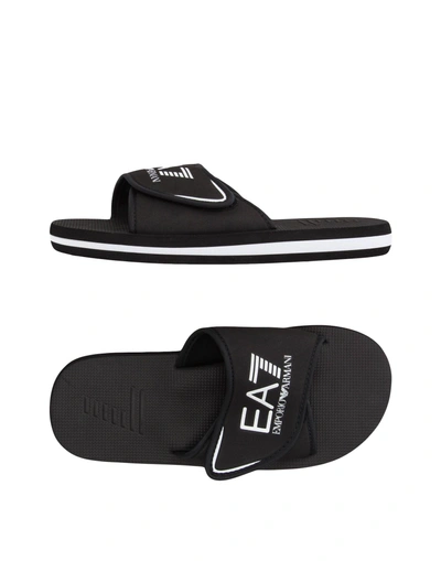 Shop Ea7 Slides And Slippers In Black
