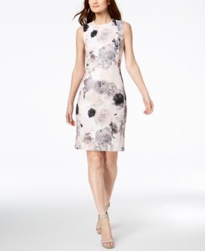 calvin klein floral scuba dress