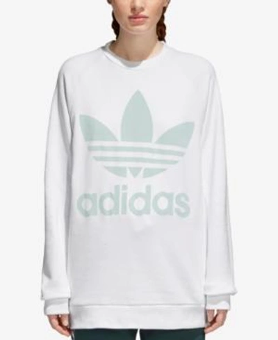Shop Adidas Originals Adicolor Over-sized Sweatshirt In White
