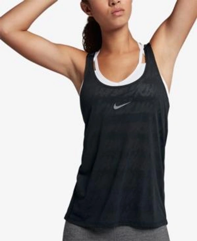 Shop Nike Dry Split-back Training Tank Top In Black/cool Grey