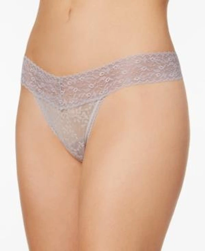 Shop Calvin Klein Bare Lace Thong Qd3596 In Water Stone