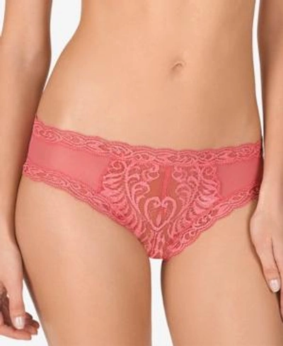 Shop Natori Feathers Low-rise Sheer Hipster 753023 In Rose Glow