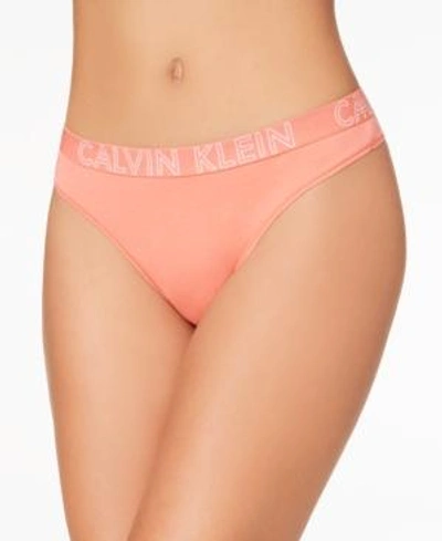 Shop Calvin Klein Ck Ultimate Cotton Thong Qd3636 In Bright