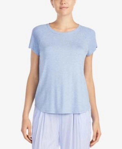 Shop Dkny Solid Pajama Top In Medium Blue