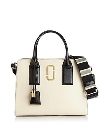 Shop Marc Jacobs Big Shot Color Block Saffiano Leather Satchel In Cloud White Multi/gold