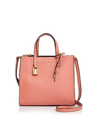 Shop Marc Jacobs The Mini Grind Leather Crossbody In Coral/gold