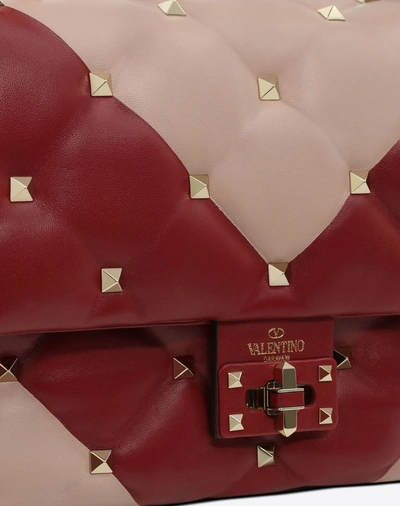 Shop Valentino Medium V Inlay Candystud Top-handle Bag In Pink