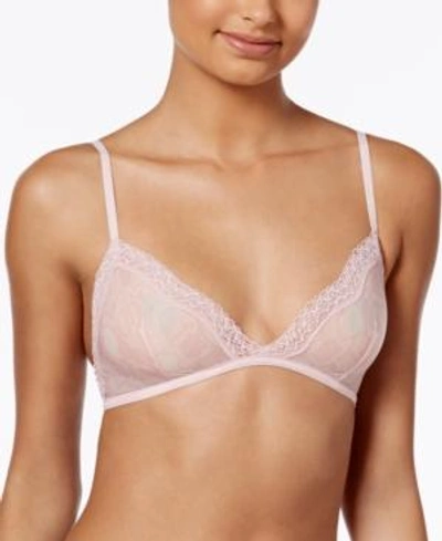 Shop Calvin Klein Sheer Marquisette Lace Triangle Bralette Qf1842 In Snake