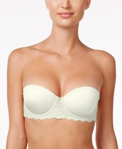 Shop Calvin Klein Seductive Comfort Lace Strapless Lift Multiway Bra Qf1437 In Ivory