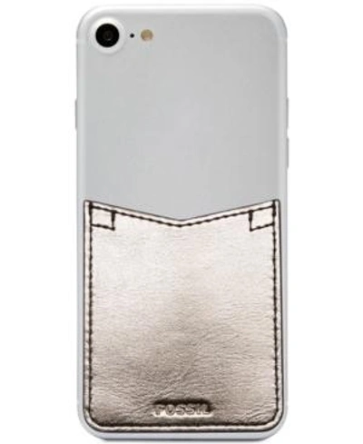 Shop Fossil Phone Case Pocket Sticker In Pewter