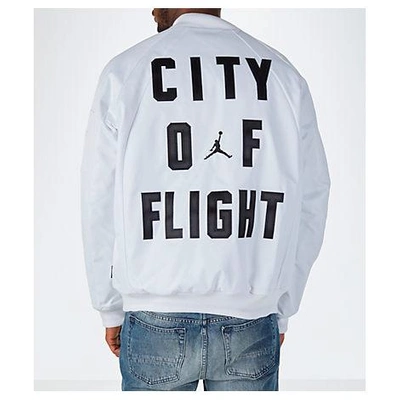 Nike Men's Air Jordan "city Of Flight" Bomber Jacket, White | ModeSens