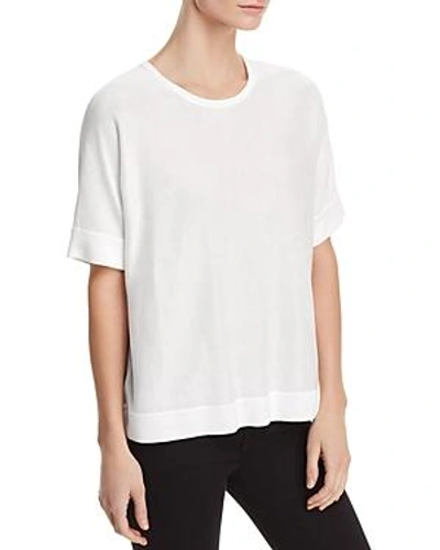 Shop Eileen Fisher Lightweight Short-sleeve Sweater In White