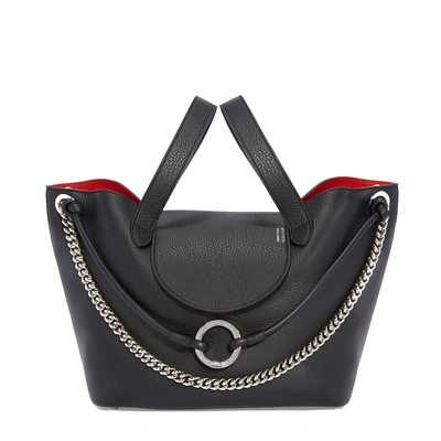 Shop Meli Melo Linked Thela Medium Black Leather Bag For Women In Red