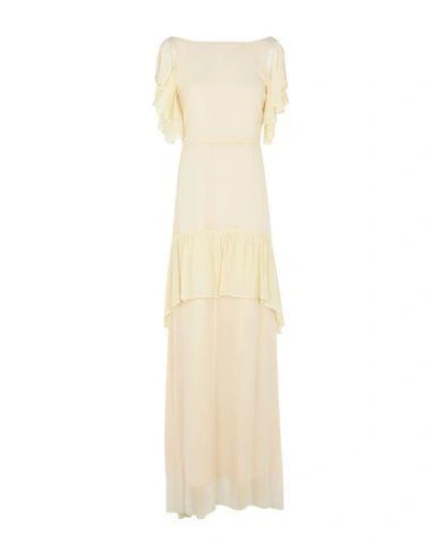 Shop Pinko Long Dresses In Beige