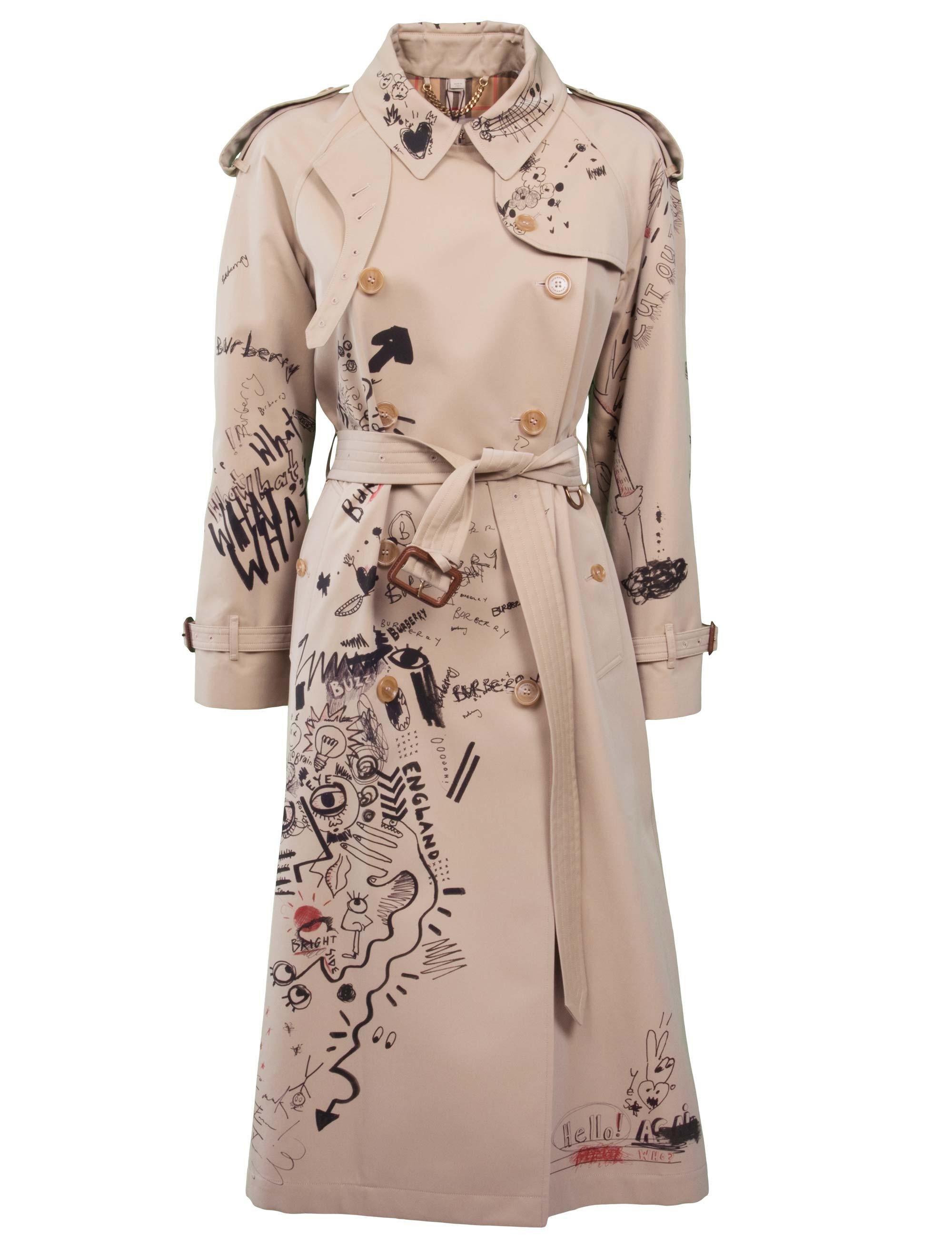 burberry sketch print trench coat