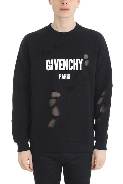 Shop Givenchy Black Logo Cotton Sweatshirt