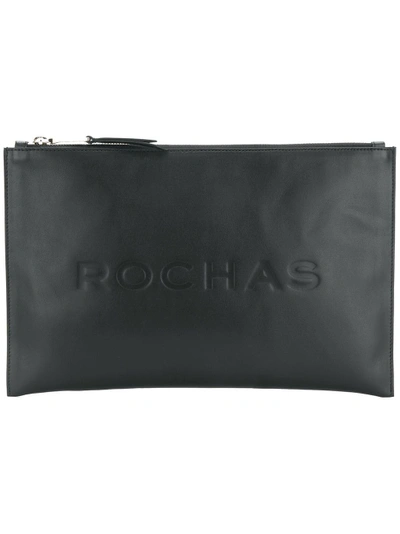 Shop Rochas Logo Embossed Clutch