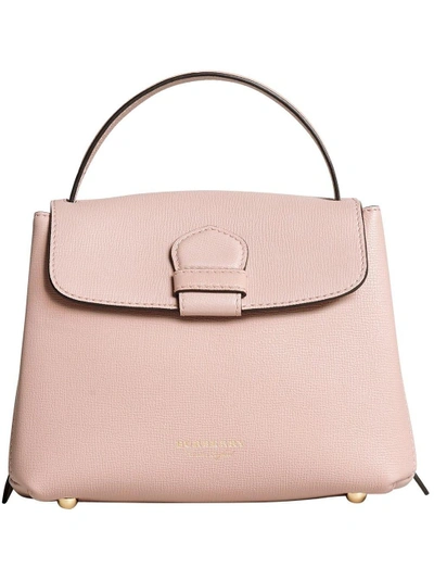 Shop Burberry Small Grainy Leather And House Check Tote Bag In Pink