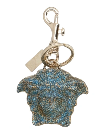 Shop Versace Key Rings In Turquoise