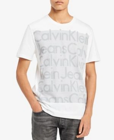 Shop Calvin Klein Jeans Est.1978 Men's Graphic-print T-shirt In Standard White