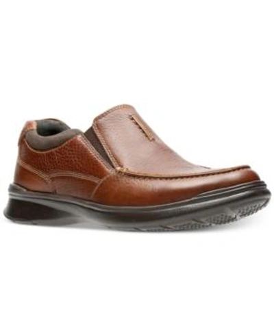 Shop Clarks Men's Cotrell Free Leather Slip-ons In Tobacco Leather