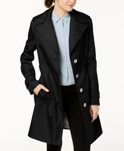 Shop Calvin Klein Belted Water-resistant Trench Coat, Created For Macy's In Black