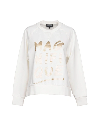 Shop Emporio Armani Sweatshirt In Ivory