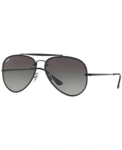 Shop Ray Ban Ray-ban Sunglasses, Rb3584n Blaze Aviator Gradient In Gray Gradient/black Matte