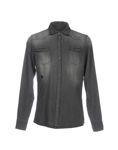 Shop Daniele Alessandrini Denim Shirts In Black