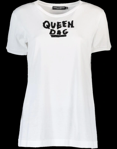 Shop Dolce & Gabbana Queen D&g Tee In White