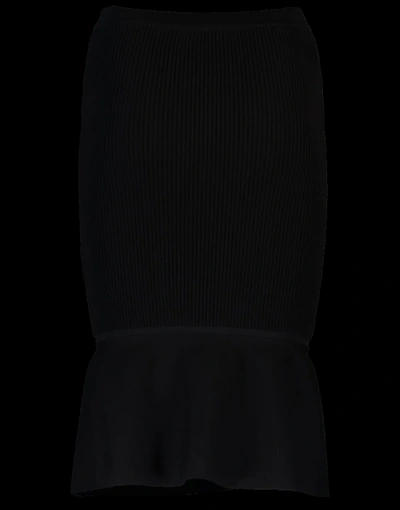 Shop Alexander Wang Ribbed Skirt In Black