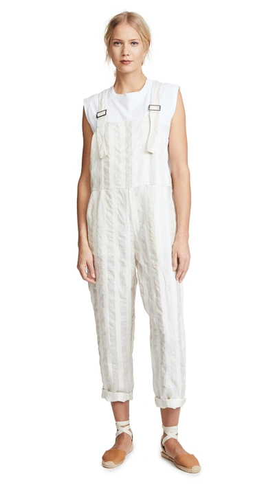 Shop Nice Martin Raven Jumpsuit In Cream Stripe